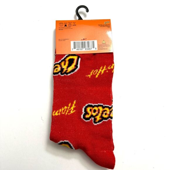 Odd Sox Unisex Flamin Hot Cheetos Snack Chip Novelty Crew Socks Red Yellow - Picture 4 of 6